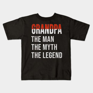 Grand Father Monacan Grandpa The Man The Myth The Legend - Gift for Monacan Dad With Roots From  Monaco Kids T-Shirt